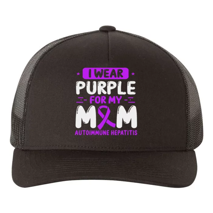 Autoimmune Hepatitis Awareness Mom Purple Ribbon Mama Mother Yupoong Adult 5-Panel Trucker Hat