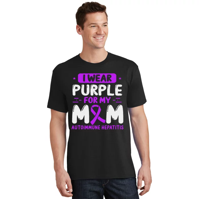 Autoimmune Hepatitis Awareness Mom Purple Ribbon Mama Mother T-Shirt