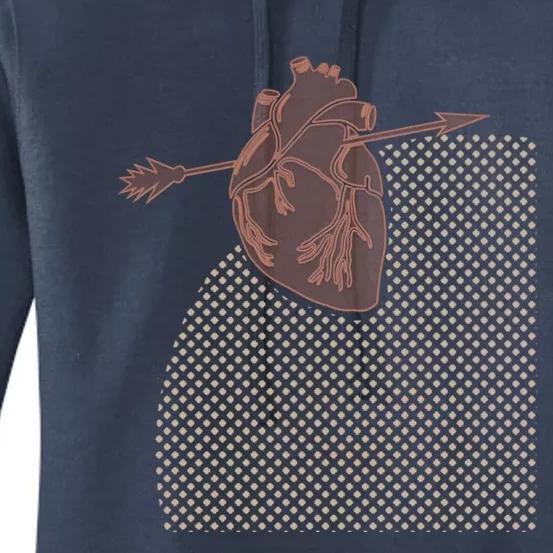 Anatomical Heart Abstract Art Bohemian Arrow Heart Love Great Gift Women's Pullover Hoodie