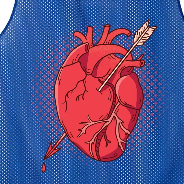 Anatomical Heart Arrow Anatomy Valentine Love Meme Nurse Funny Gift Mesh Reversible Basketball Jersey Tank