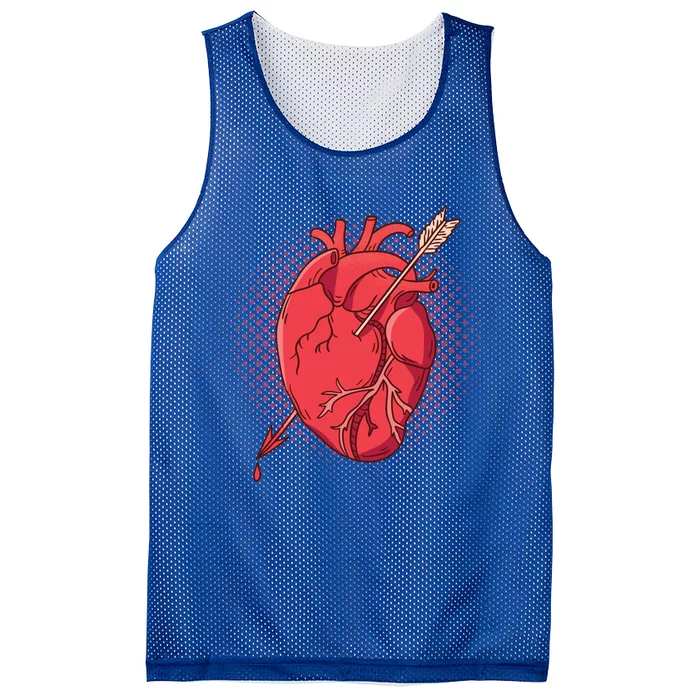 Anatomical Heart Arrow Anatomy Valentine Love Meme Nurse Funny Gift Mesh Reversible Basketball Jersey Tank