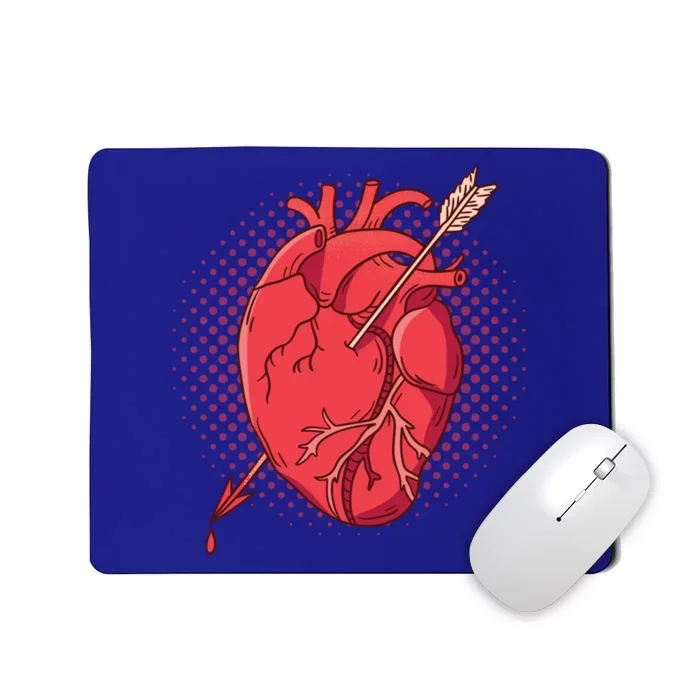 Anatomical Heart Arrow Anatomy Valentine Love Meme Nurse Funny Gift Mousepad