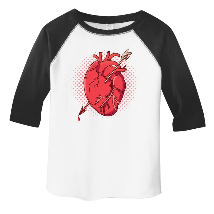 Anatomical Heart Arrow Anatomy Valentine Love Meme Nurse Funny Gift Toddler Fine Jersey T-Shirt