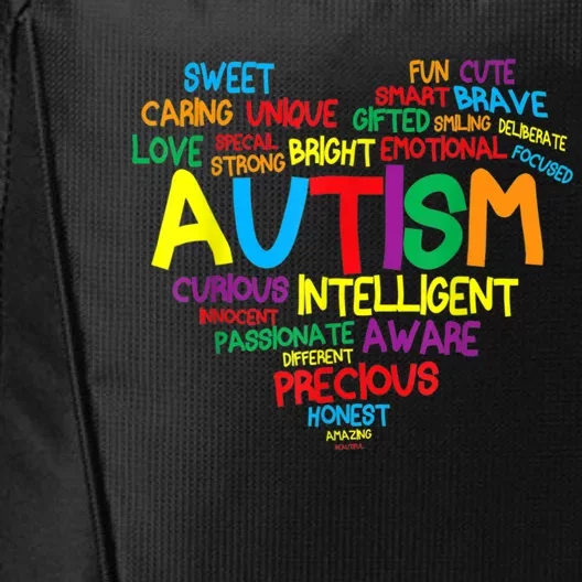 Autism Heart Autism Awareness Proud Autism Mom Family Gift City Backpack