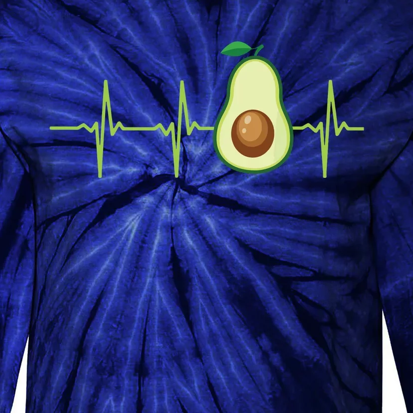 Avocado Heartbeat Avocado Gift Vegan Women Tie-Dye Long Sleeve Shirt