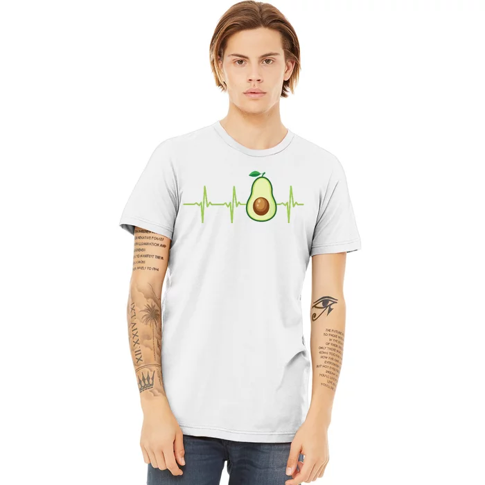 Avocado Heartbeat Avocado Gift Vegan Women Premium T-Shirt