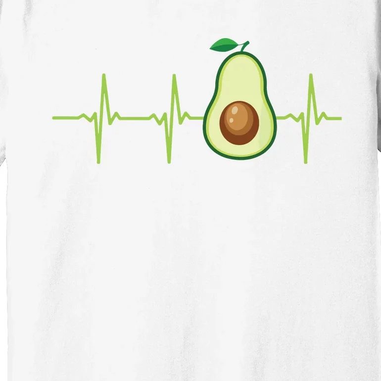 Avocado Heartbeat Avocado Gift Vegan Women Premium T-Shirt