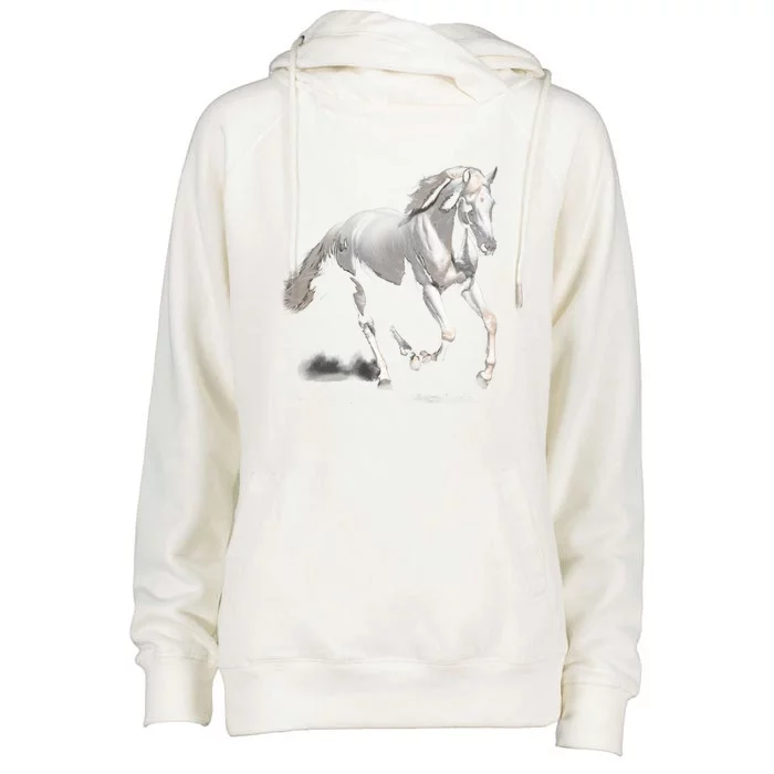 Arabian Horse Womens Funnel Neck Pullover Hood