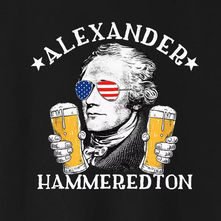 Alexander Hammeredton Alexander Hamilton Beer Drinking Party Women's Crop Top Tee