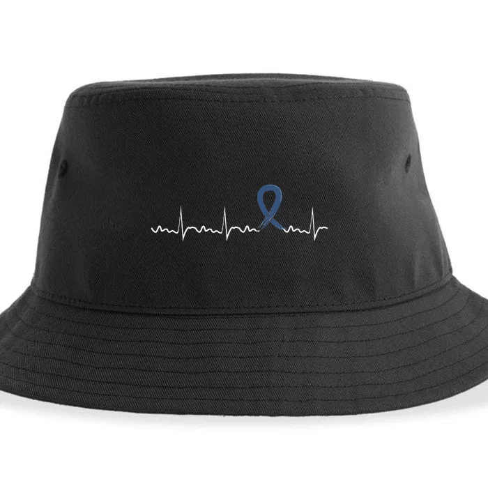 ALS Heartbeat ALS Blue Ribbon Awareness Sustainable Bucket Hat