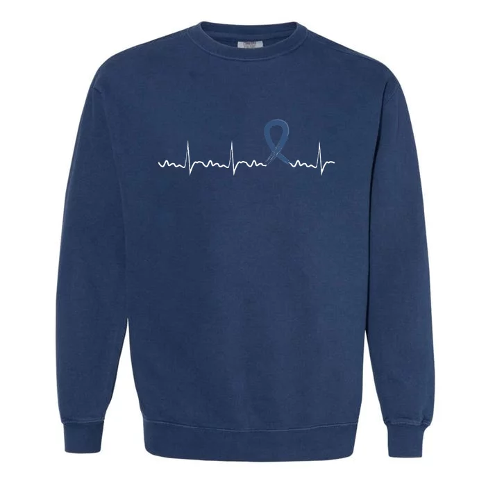 ALS Heartbeat ALS Blue Ribbon Awareness Garment-Dyed Sweatshirt