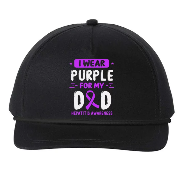 Autoimmune Hepatitis Awareness Dad Purple Ribbon Papa Father Snapback Five-Panel Rope Hat