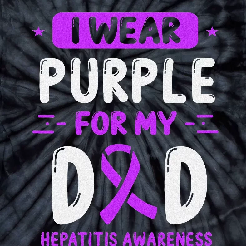 Autoimmune Hepatitis Awareness Dad Purple Ribbon Papa Father Tie-Dye T-Shirt