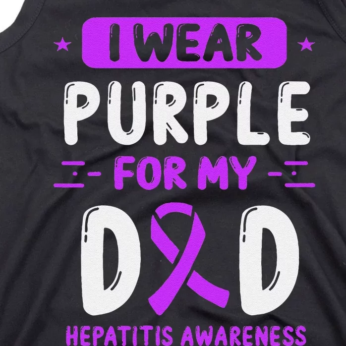 Autoimmune Hepatitis Awareness Dad Purple Ribbon Papa Father Tank Top