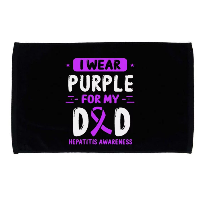 Autoimmune Hepatitis Awareness Dad Purple Ribbon Papa Father Microfiber Hand Towel