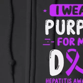 Autoimmune Hepatitis Awareness Dad Purple Ribbon Papa Father Full Zip Hoodie