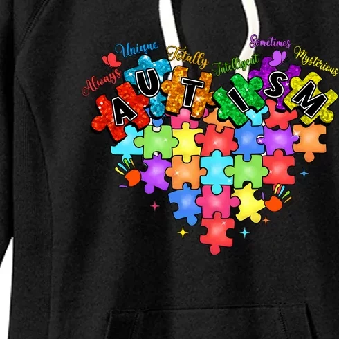 Autism Heart Autism Awareness Month Advocate Women's Fleece Hoodie