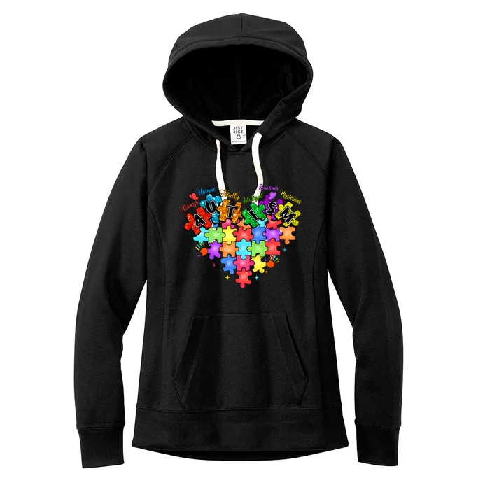 Autism Heart Autism Awareness Month Advocate Women's Fleece Hoodie