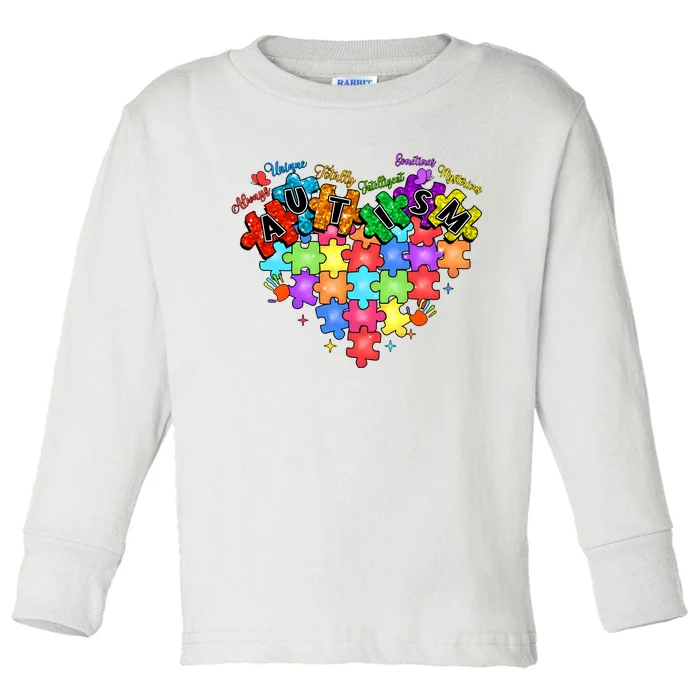 Autism Heart Autism Awareness Month Advocate Toddler Long Sleeve Shirt