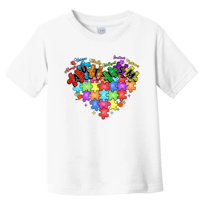 Autism Heart Autism Awareness Month Advocate Toddler T-Shirt