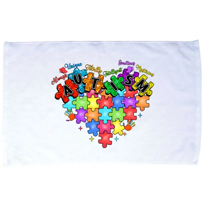 Autism Heart Autism Awareness Month Advocate Microfiber Hand Towel