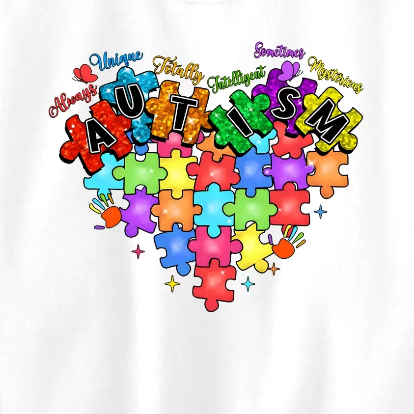 Autism Heart Autism Awareness Month Advocate Kids Sweatshirt