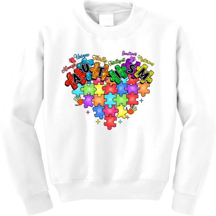 Autism Heart Autism Awareness Month Advocate Kids Sweatshirt