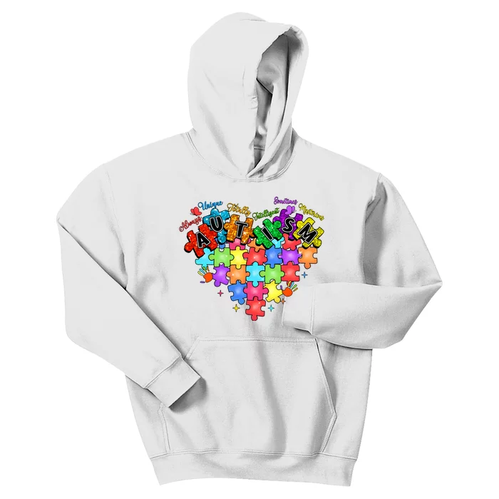 Autism Heart Autism Awareness Month Advocate Kids Hoodie