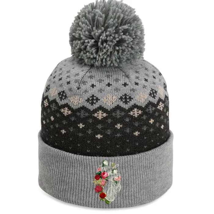 Anatomical Heart And Flowers Show Your Love Gift The Baniff Cuffed Pom Beanie