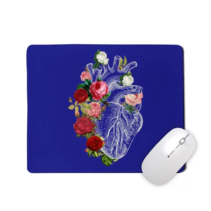 Anatomical Heart And Flowers Show Your Love Gift Mousepad