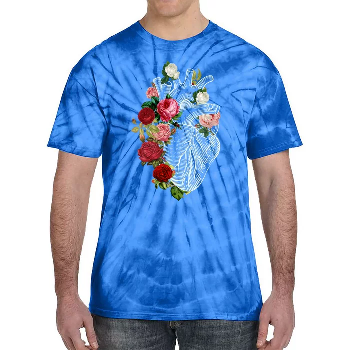 Anatomical Heart And Flowers Show Your Love Gift Tie-Dye T-Shirt