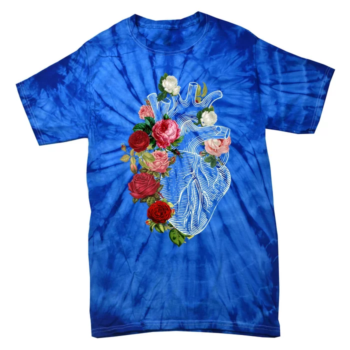 Anatomical Heart And Flowers Show Your Love Gift Tie-Dye T-Shirt