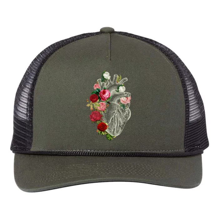 Anatomical Heart And Flowers Show Your Love Gift Retro Rope Trucker Hat Cap