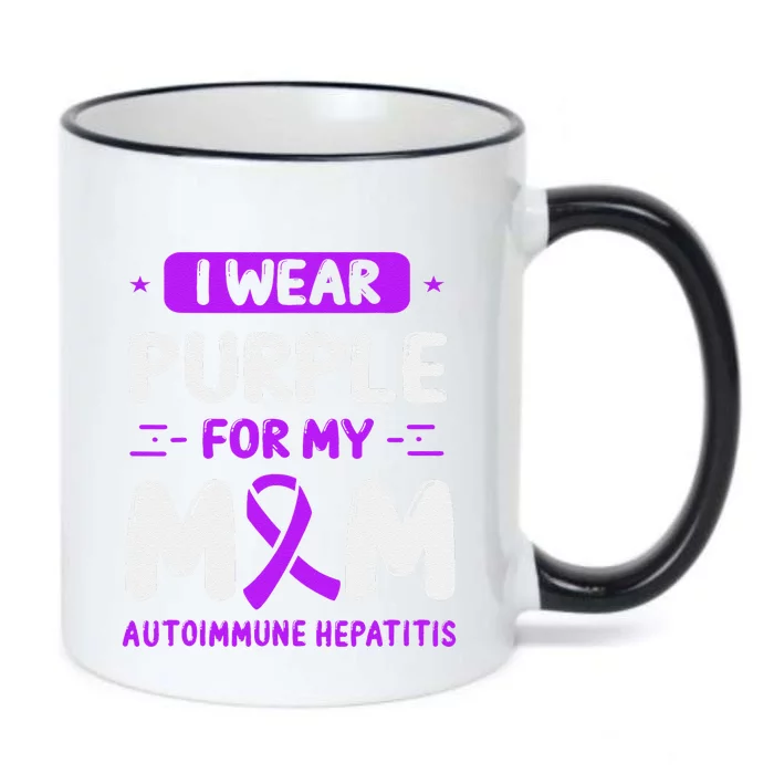 Autoimmune Hepatitis Awareness Mom Purple Ribbon Mama Mother Black Color Changing Mug