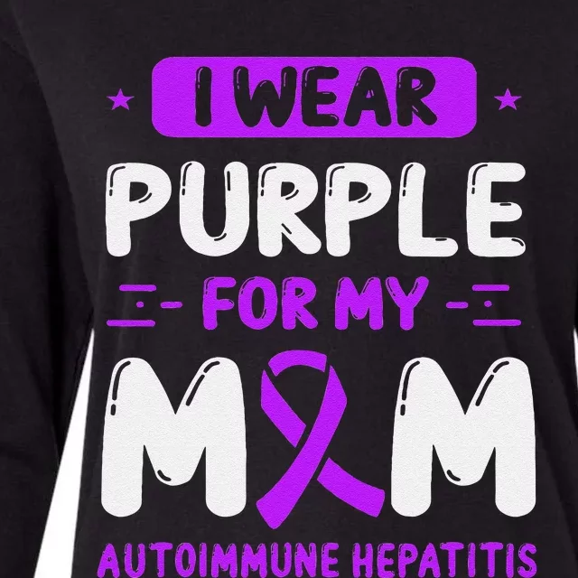 Autoimmune Hepatitis Awareness Mom Purple Ribbon Mama Mother Womens Cotton Relaxed Long Sleeve T-Shirt