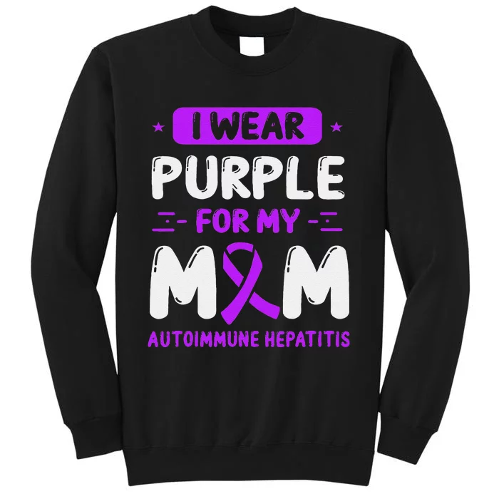 Autoimmune Hepatitis Awareness Mom Purple Ribbon Mama Mother Sweatshirt