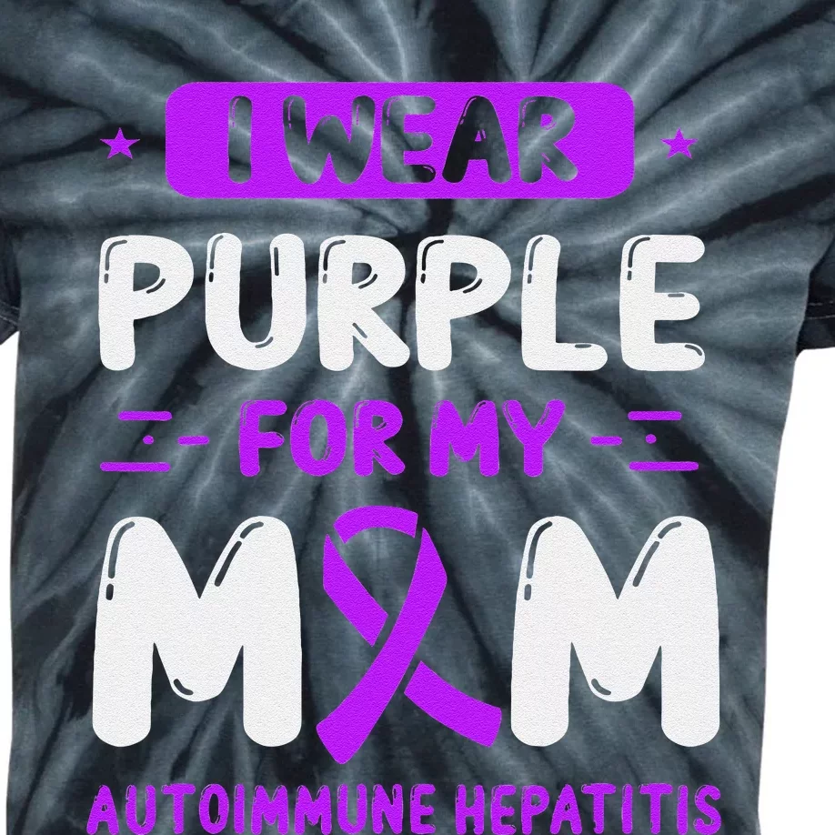 Autoimmune Hepatitis Awareness Mom Purple Ribbon Mama Mother Kids Tie-Dye T-Shirt