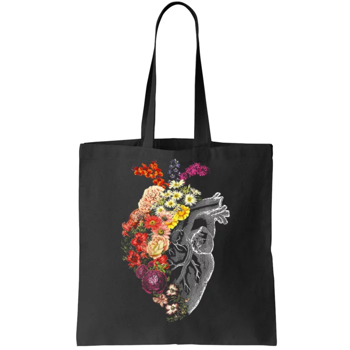 Anatomical Heart And Flowers Funny Nurse Gift For Graduation Tote Bag