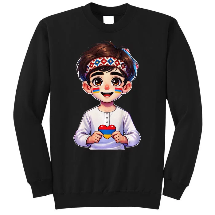 Armenian Holding Armenian Flag Colored Heart Sweatshirt