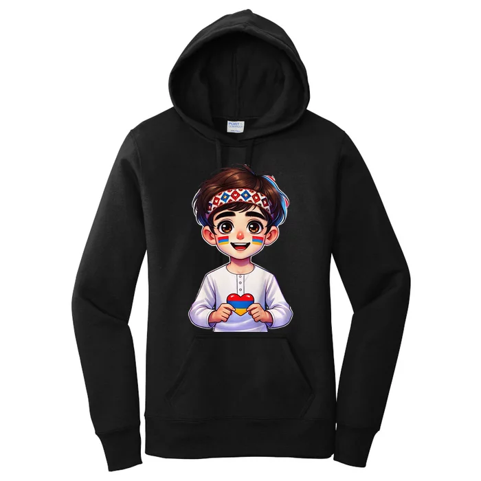 Armenian Holding Armenian Flag Colored Heart Women's Pullover Hoodie