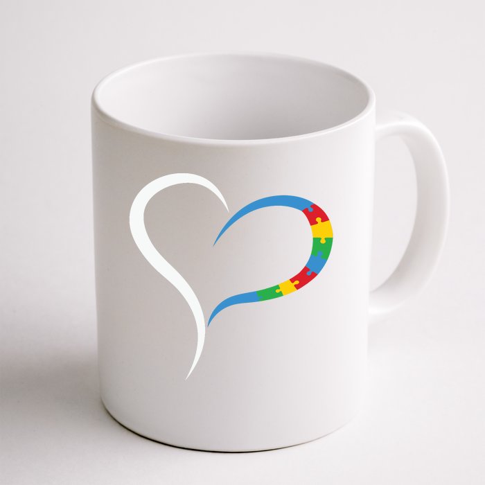 Autism Heart Awareness Heart Puzzle Gift Front & Back Coffee Mug