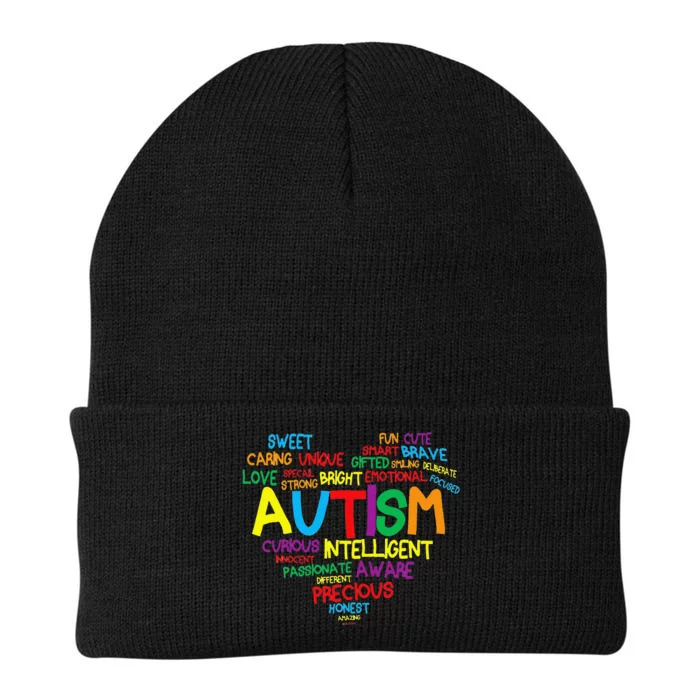 Autism Heart Autism Awareness Proud Autism Mom Gifts Family Knit Cap Winter Beanie