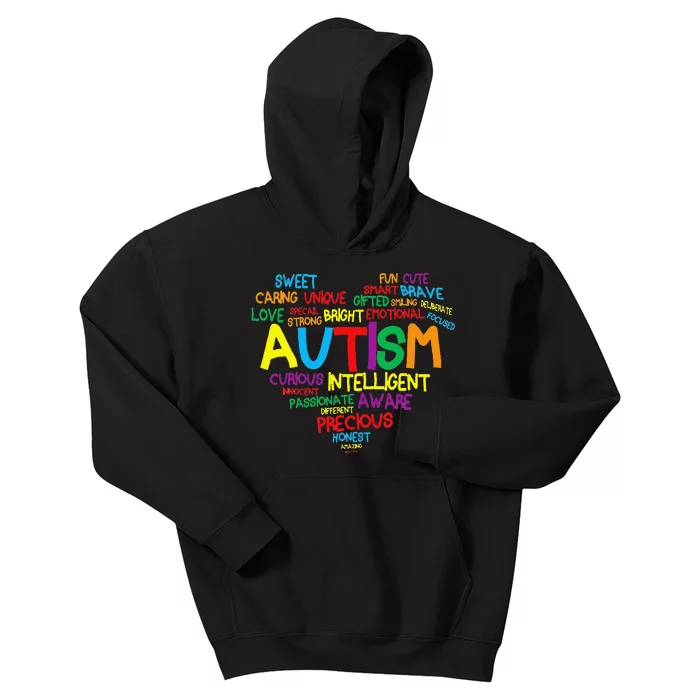 Autism Heart Autism Awareness Proud Autism Mom Gifts Family Kids Hoodie