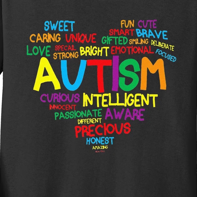 Autism Heart Autism Awareness Proud Autism Mom Gifts Family Kids Long Sleeve Shirt