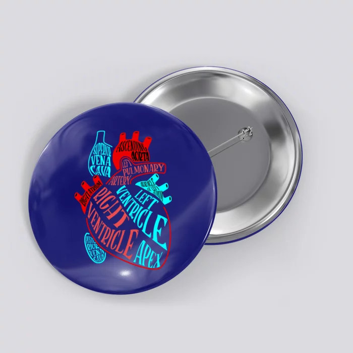 Anatomy Heart Aorta Doctor Nurse Cardiologist Cardiology Gift Button