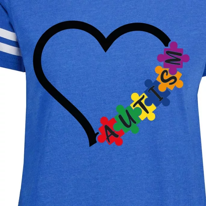 Autism Heart Enza Ladies Jersey Football T-Shirt