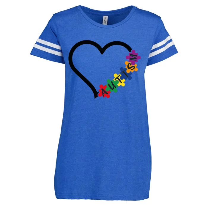 Autism Heart Enza Ladies Jersey Football T-Shirt