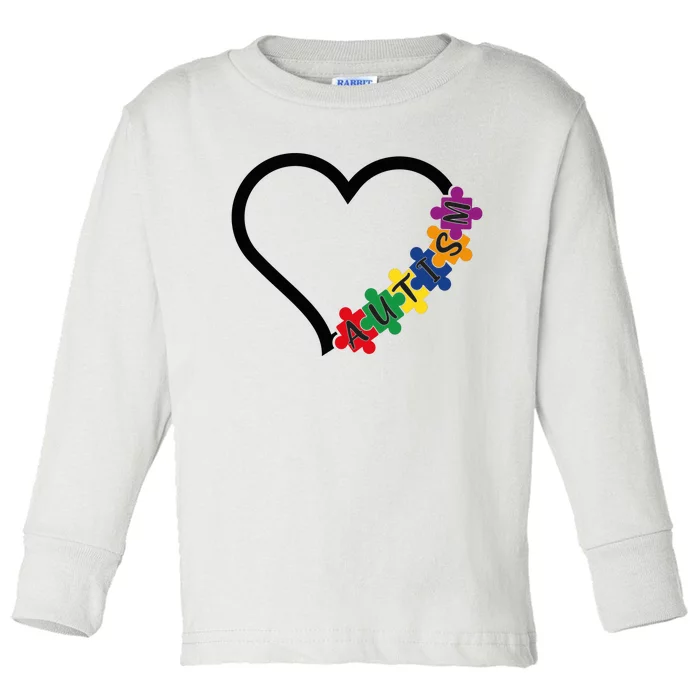 Autism Heart Toddler Long Sleeve Shirt