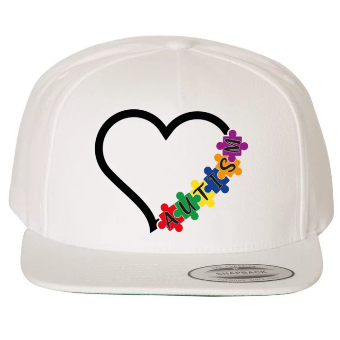 Autism Heart Wool Snapback Cap