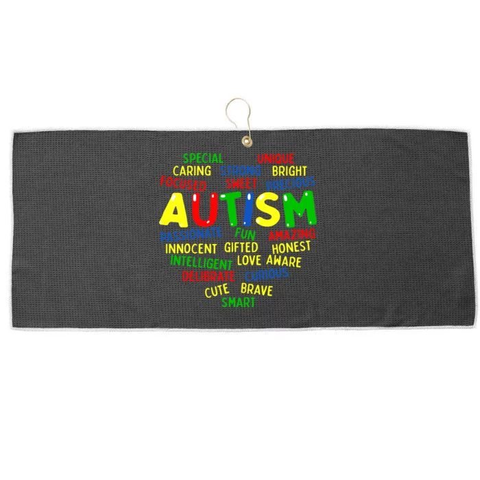 Autism Heart Autism Awareness Proud Autism Mom Family Large Microfiber Waffle Golf Towel